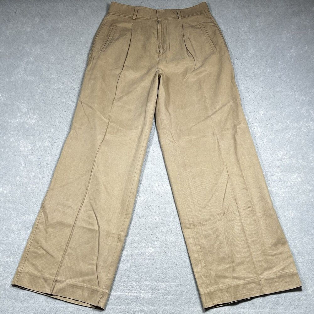 Everlane Wide Leg Khaki Pants Womens Size 8 Cotton Inseam 31” Pockets